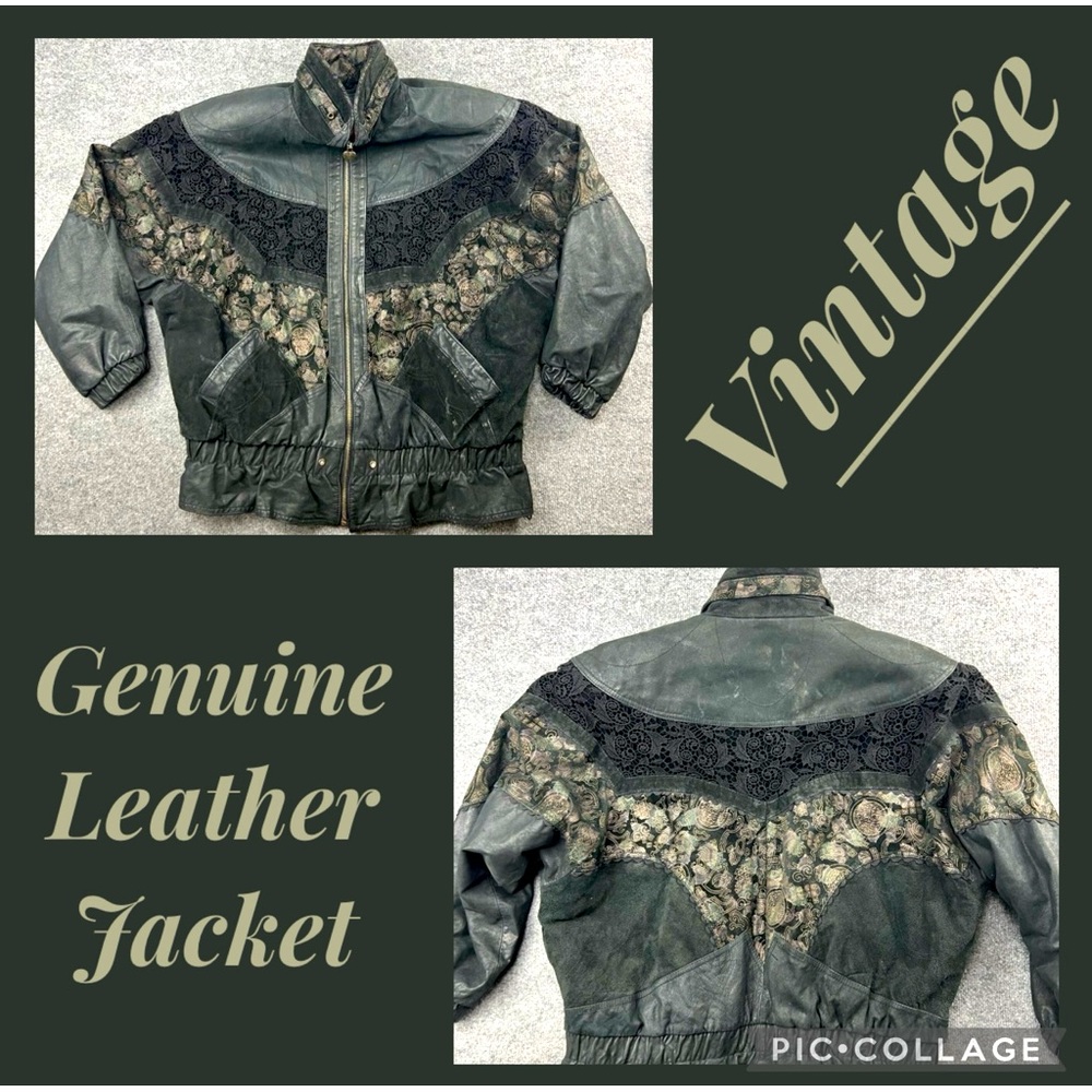 Vintage Patchwork Leather & Lace Jacket